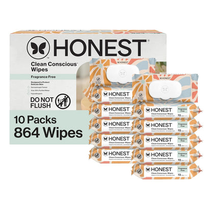 The Honest Company Hypoallergenic Multi-Use Baby Wipes for Sensitive Baby Skin, Rose Blossom, 60 Count