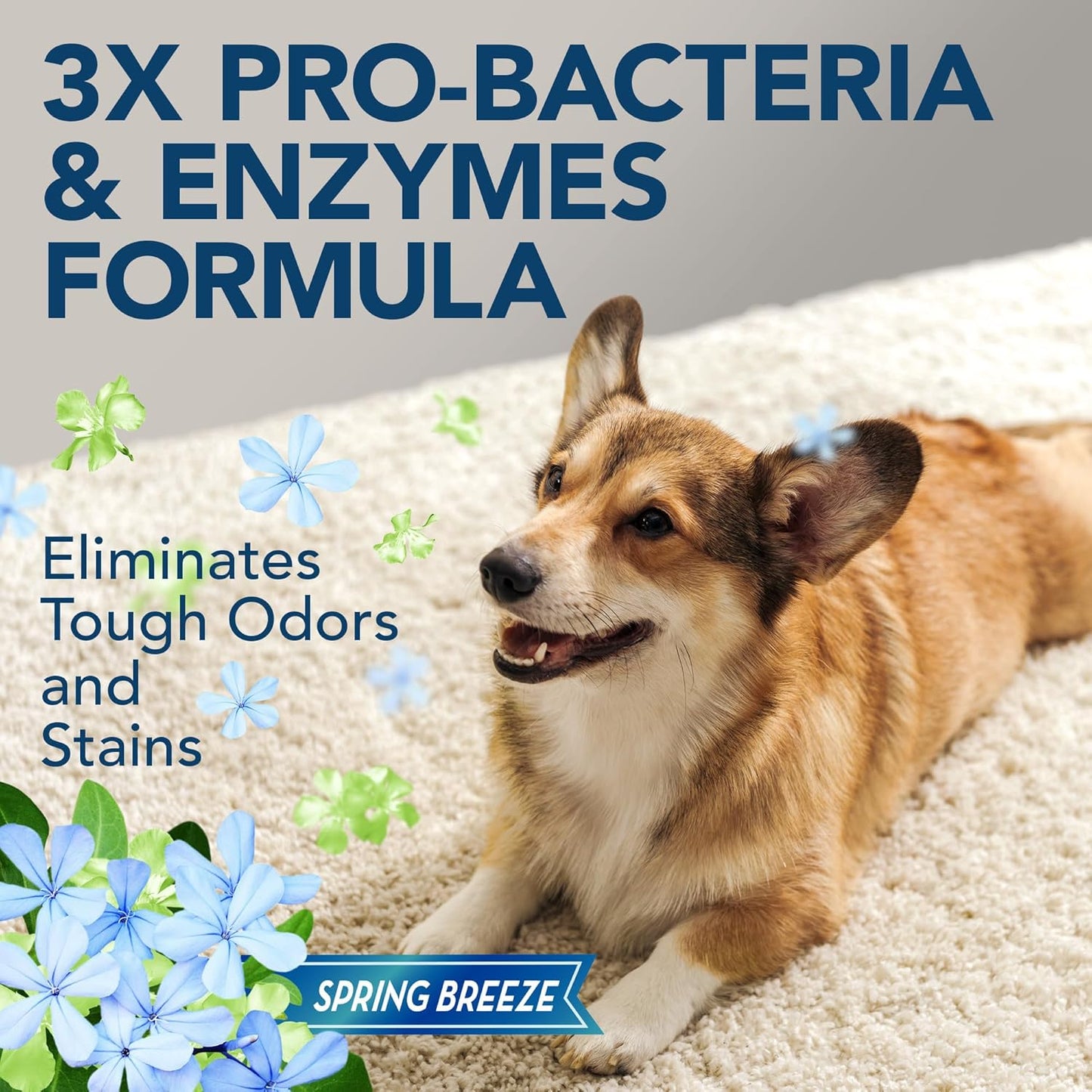Simple Solution Extreme Pet Stain and Odor Eliminator Spray, Enzymatic Cleaner With 3X Pro-Bacteria Cleaning Power for Dogs & Cats, Strong Urine, Pee and Poop Smell Remover for Carpets & Floors, 32 oz