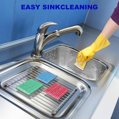 Premium 8-Pad Sponges Kitchen - Upgraded Dish Sponge, Scrubber, Brush, Ideal for Dishes, Pots, Sink