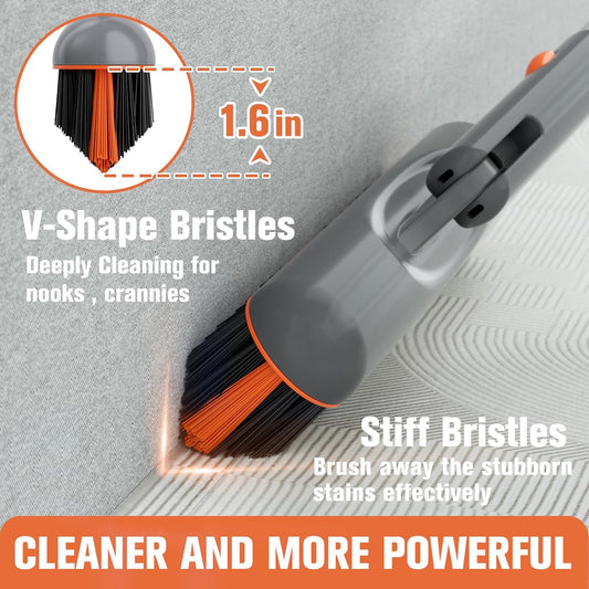 Eazer Grout Brush - Original Head,EAB02-H,180°Rotation Tile Grout Cleaning Tool, V-Shape Shower Scrubber Cleaner Stiff Bristle for Cleaning Bathroom Wall, Baseboards（Pole Not Included）