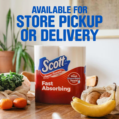 Scott Paper Towels, Choose-A-Sheet, 6 Double Rolls = 12 Regular Rolls (108 Sheets Per Roll)