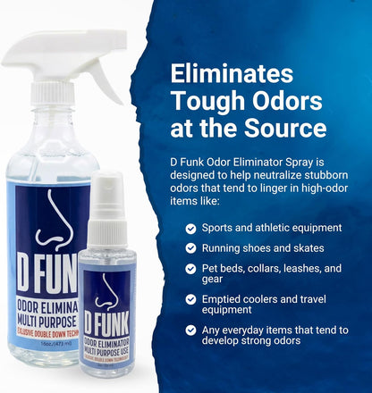 Ardent D Funk Odor Eliminator for Strong Odor, 2 Pack, 2 oz. Bottle, Spray to Remove Smells and Odors, Pet Supplies, Sport Shoes and Equipment, Coolers, Made in USA