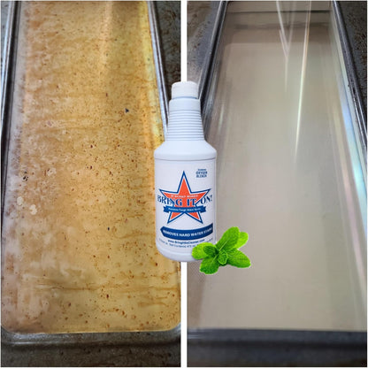 Bring It On Cleaner Hard Water Stain Remover 16 oz | Glass, Soap Scum Remover for Shower Glass, Fiberglass, Windows, Tile and Grout Cleaner, and Includes Scrubbing Drill Pads
