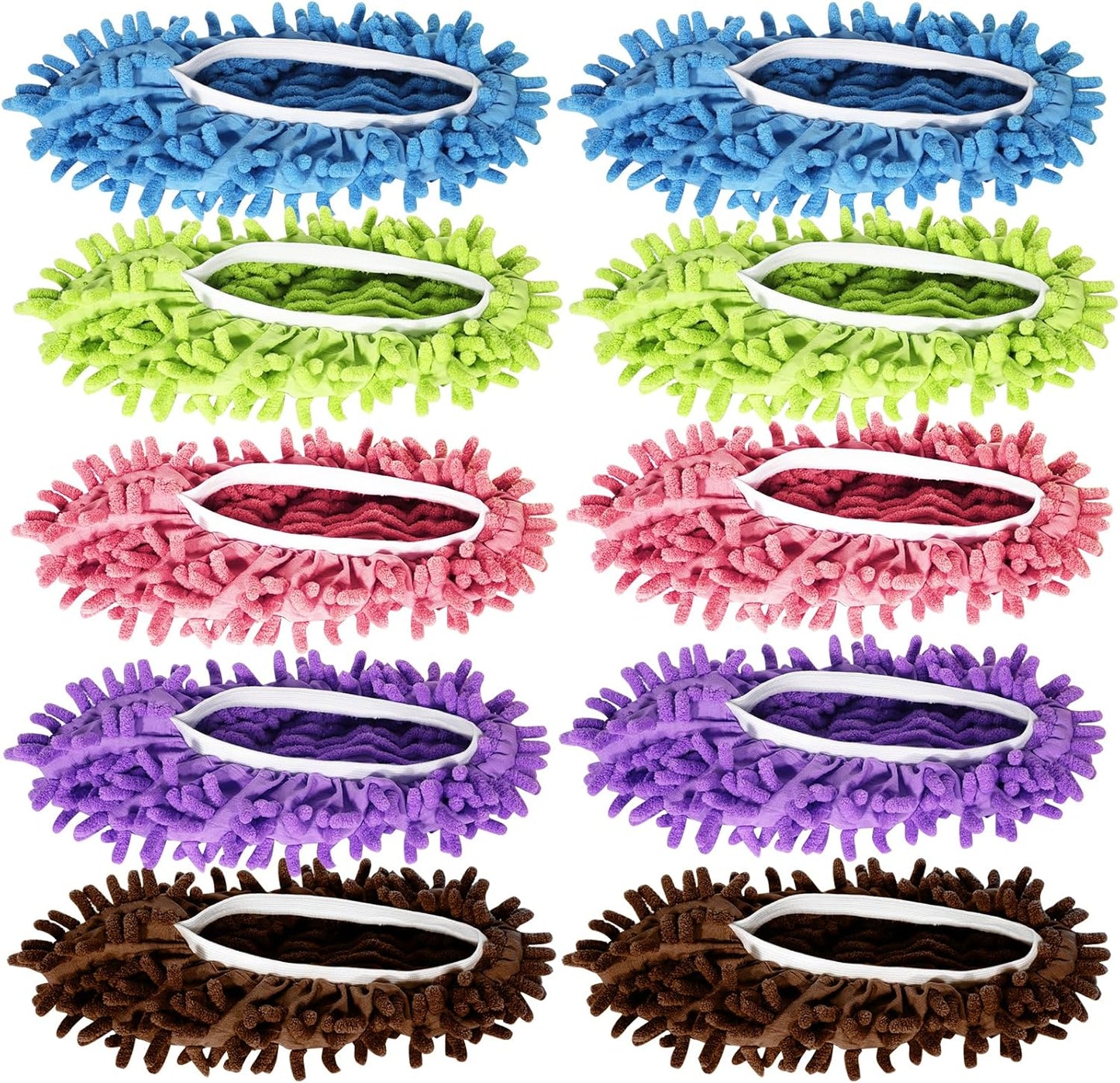 Mop Slippers for Floor Cleaning, Microfiber Cleaning Slippers Washable & Reusable, Hands-Free Dust Mop Shoes for Hardwood Floor, Kitchen, Pet Hair, One Size Fits Most