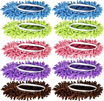 Mop Slippers for Floor Cleaning, Microfiber Cleaning Slippers Washable & Reusable, Hands-Free Dust Mop Shoes for Hardwood Floor, Kitchen, Pet Hair, One Size Fits Most