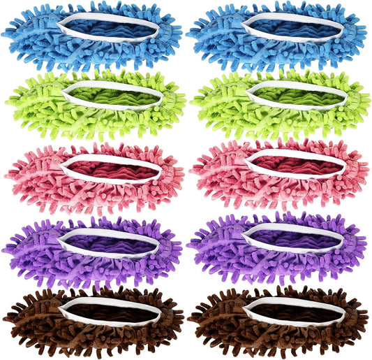 Mop Slippers for Floor Cleaning, Microfiber Cleaning Slippers Washable & Reusable, Hands-Free Dust Mop Shoes for Hardwood Floor, Kitchen, Pet Hair, One Size Fits Most