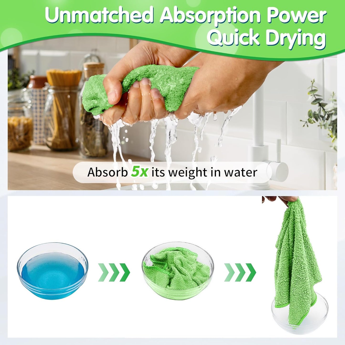 FIXSMITH Microfiber Cleaning Cloth - Pack of 8, Size: 12 x 16 in, Multi-Functional Cleaning Towels, Highly Absorbent Cleaning Rags, Lint-Free, Streak-Free Cleaning Cloths for Car Kitchen Home