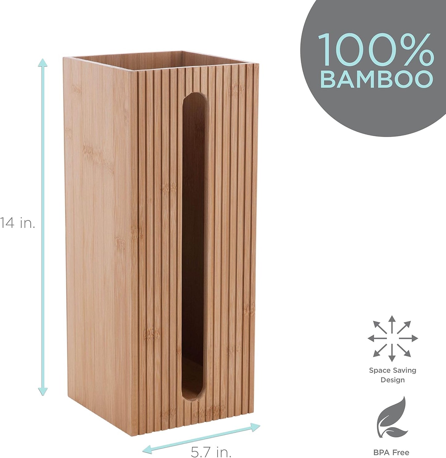 Bath Bliss Rounded Natural Bamboo Collection, Toilet Bowl Brush, Matching Accessories to Decorate Your Bathroom, Tall (10029-NATURAL)