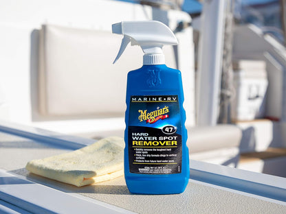 Meguiar's M4716 Marine/RV Hard Water Spot Remover - Effective Marine Hard Water Spot Remover for Boats, RVs, Removes Mineral Deposits, Ideal Boat Water Spot Remover for Marine Enthusiasts