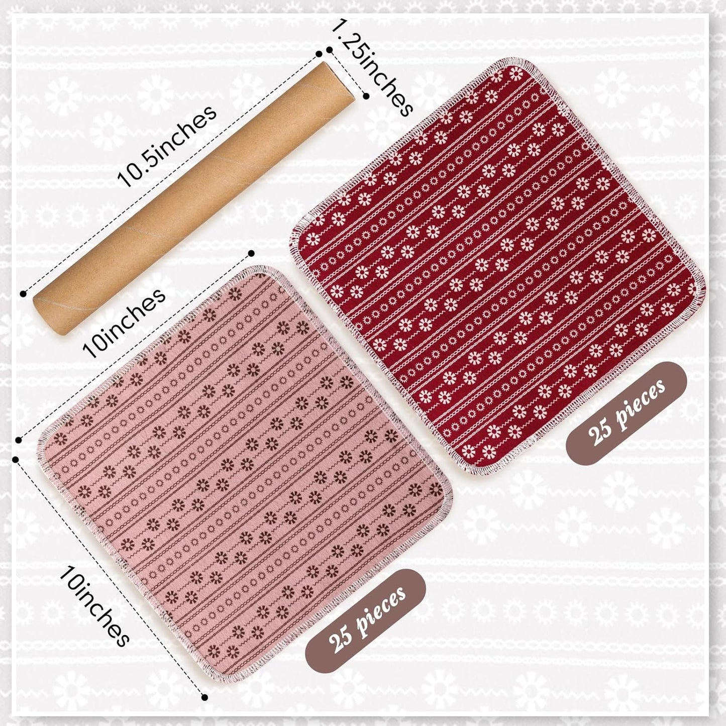 Redbaker 50 Pcs Reusable Paper Towels Paperless Reusable Cotton Cloths Toilet Absorbent Washable Paper Towels with Roll Kitchen Dishcloth for Kitchen Paperless Dishcloths(Stripe)