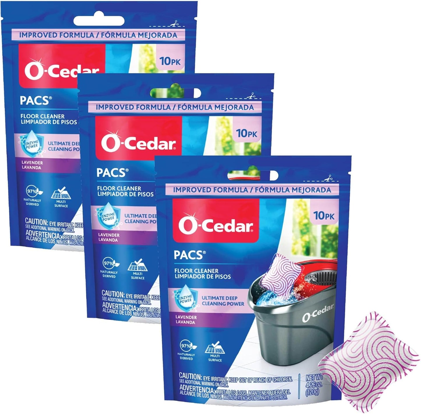 O-Cedar Floor Cleaning 40ct Pacs with Citrus Scent 10ct (2-Packs) and Lavender Scent 10ct (2-Packs)