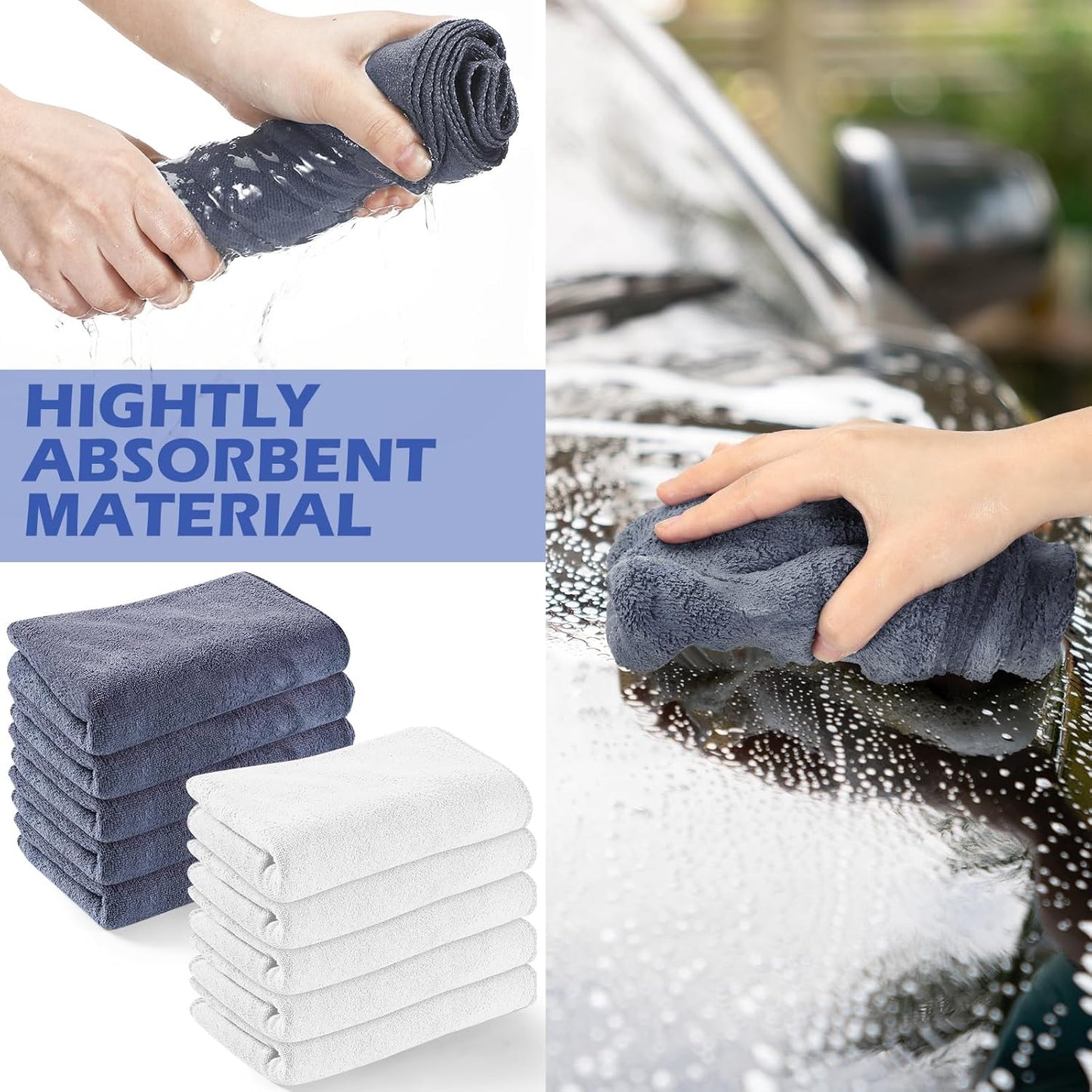 SmoothNovelty 10 Pcs Extra Large Microfiber Cloth 30" x 20" Large Floor Microfiber Towel Reusable Washable Free Lint Free Cloth Rag for Squeegee Mop Floor Window Housekeeping (Bright Color)