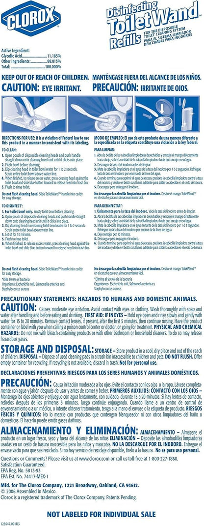 Clorox ToiletWand Disinfecting Refills, Disposable Wand Heads, 30 Count (Package May Vary)