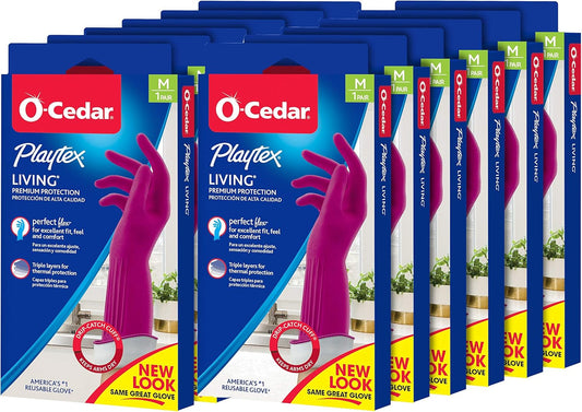 PLAYTEX Living Reuseable Rubber Cleaning Gloves (Small, 1 Pack), Premium Protection Reusable Household Gloves