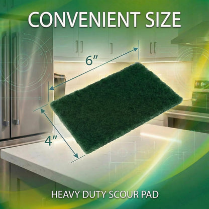 Amazon Basics Heavy Duty Scour Pads, Dish Scrubber for Kitchen + Outdoor, 4 Count, Pack of 1