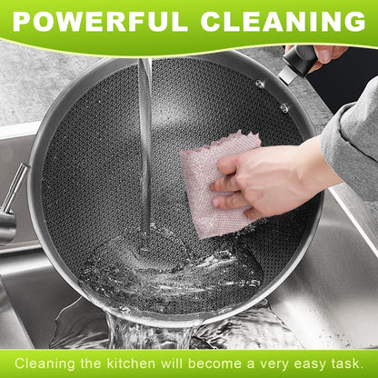 20 Pcs New Upgrade 3-Layer Metal Dish Cloth, No Scratches Wire Cleaning Cloth , Reusable Multipurpose Wire Dishwashing Rag for Kitchen Cleaning Cloths,Sinks,Dishes,Stove Top, Dimensions, 7.87“ x 7.87”