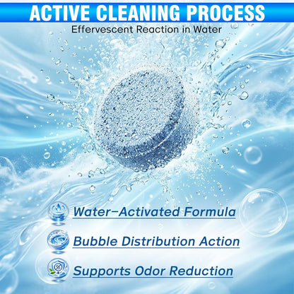 Toilet Bowl Cleaner Tablets -24 Count, Drop-In Toilet Tablets, Long-Lasting Slow Dissolve, Helps Reduce Limescale and Hard Water Stains, Deodorizing Blue Water Freshener for Easy Toilet Cleaning