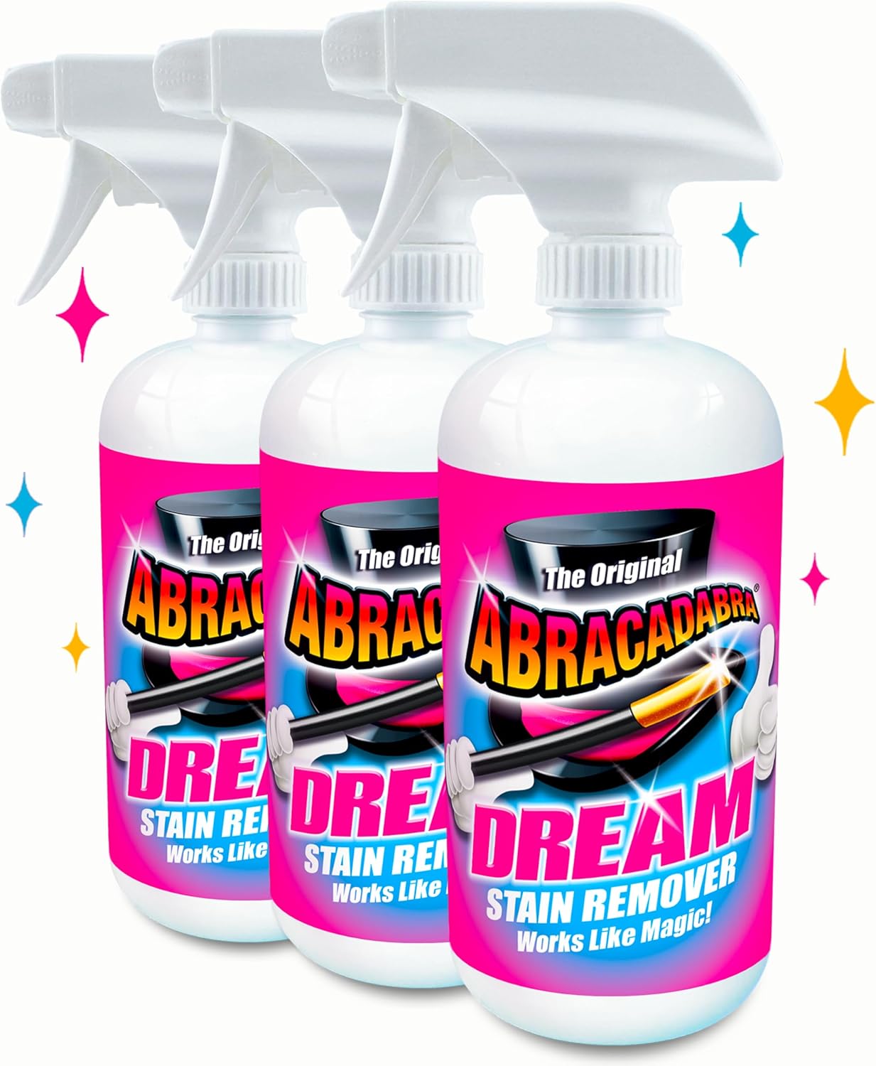 Abracadabra® Dream Stain Remover - 16oz Instant Stain Treatment for Fresh Spills & Set-In Stains, Kid & Pet Safe, Zero Bleach or Peroxide - For Clothing, Upholstery & Carpet - the perfect prewash