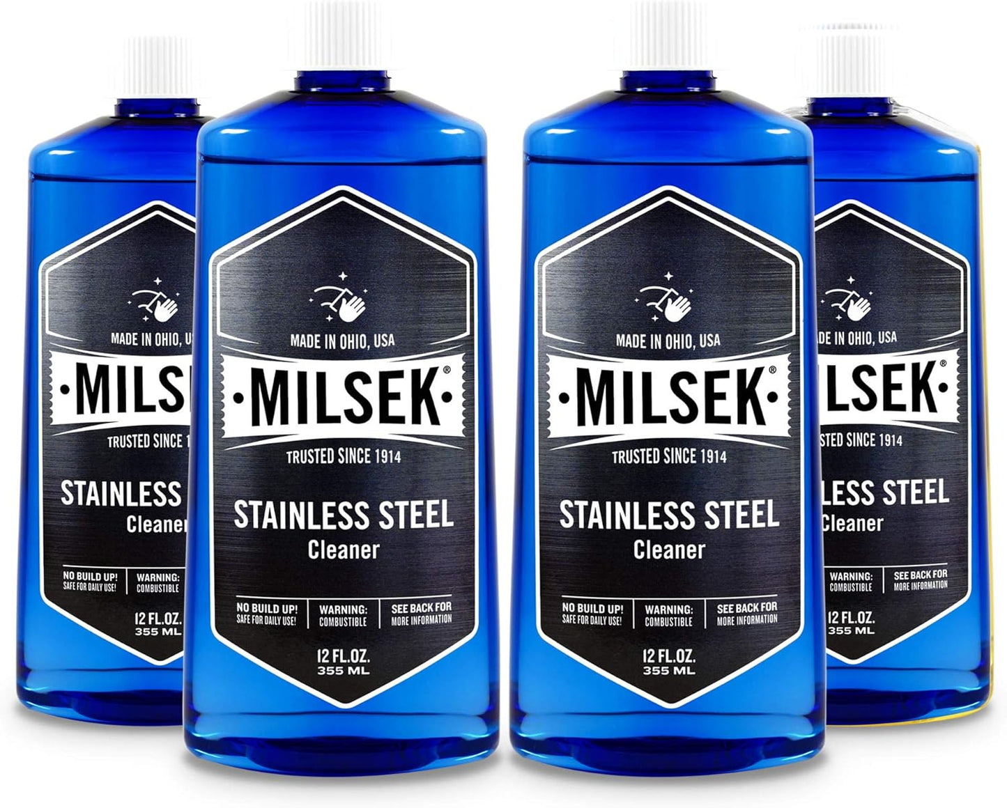 Milsek Stainless Steel Cleaner - Multipurpose Cleaning Supplies for Home and Kitchen Appliances, Sink, Stovetop, Dishwasher, Microwaves and Refrigerators - 12 Fl Oz (Pack of 1)