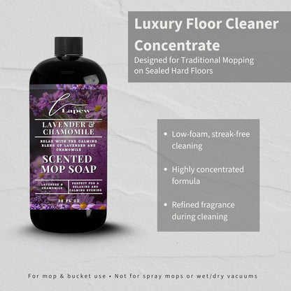 Lapew Baccarat Scented Mop Soap - Luxury Floor Cleaner Concentrate for Mopping Tile, Laminate, Vinyl & Hardwood | Streak-Free, Low-Foam | 36 oz - Colors A
