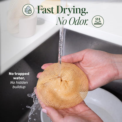 Dish Scrubber for Dishes – Breezi Layered Mesh Dish Cloth, 3-Pack, Non-Scratch, Multi-Purpose, Fast-Drying, Odor-Free, Scrubbies for Dishes. Kitchen Sponges, Sponges Kitchen, Dish Sponge Alternative