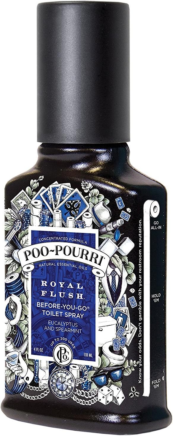 Poo-Pourri Before-You-Go Pocket Toilet Spray, Travel Essentials, Royal Flush, 1 Fl Oz, Up to 50 Uses, On-The-Go Bathroom Odor Deodorizer with Essential Oils, TSA Approved Size, Eucalyptus & Spearmint