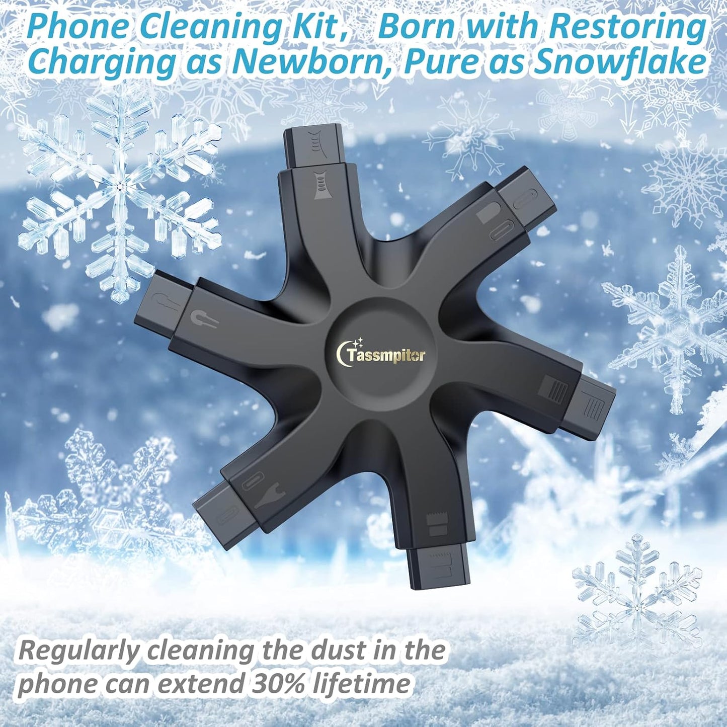 Tassmpitor for iPhone Cleaning Kit Port Cleaner, Repair and Restore Tool for iPad Pro Watch Cell Phone Charging Port, Lightning Charger Cables Speaker Airpod Cleaning Putty Dust for All Devices