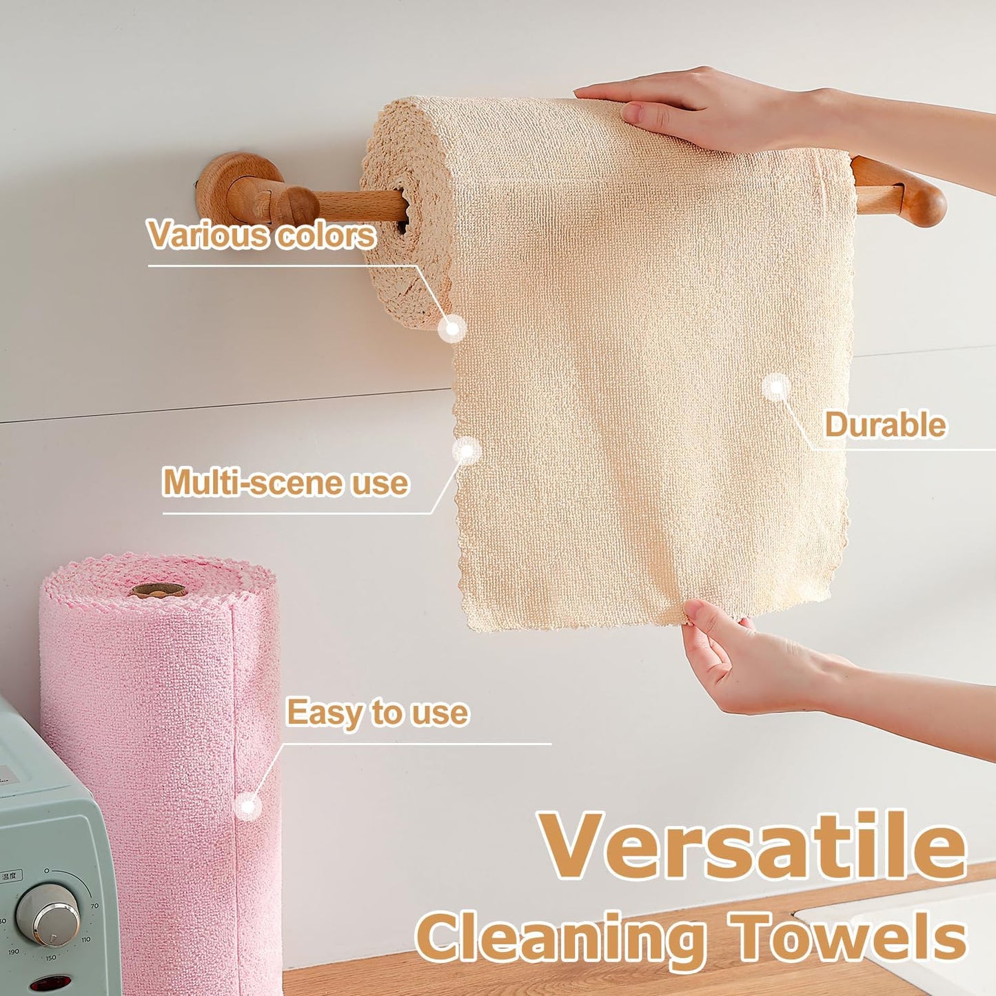 80 Pack Microfiber Cleaning Cloth Roll Reusable Paper Towels 12"x12" Tear Away Cloth, Microfiber Towels for Cars, Wash Cloths, Lint Free Dark Grey Rags for House, Kitchen,Window,Cleaning Supplies