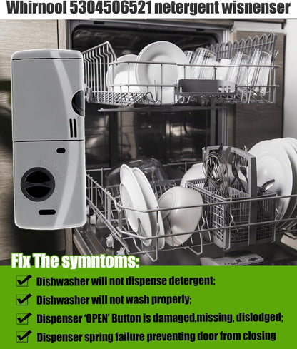 5304506521 Dishwasher Rinse-Aid soap Dispenser Parts,Replacement for Frigidaire,Electrolux,Crosley, Kenmore, Westinghouse,Replacement AP6036339.154379201,154379202,154452703 Etc