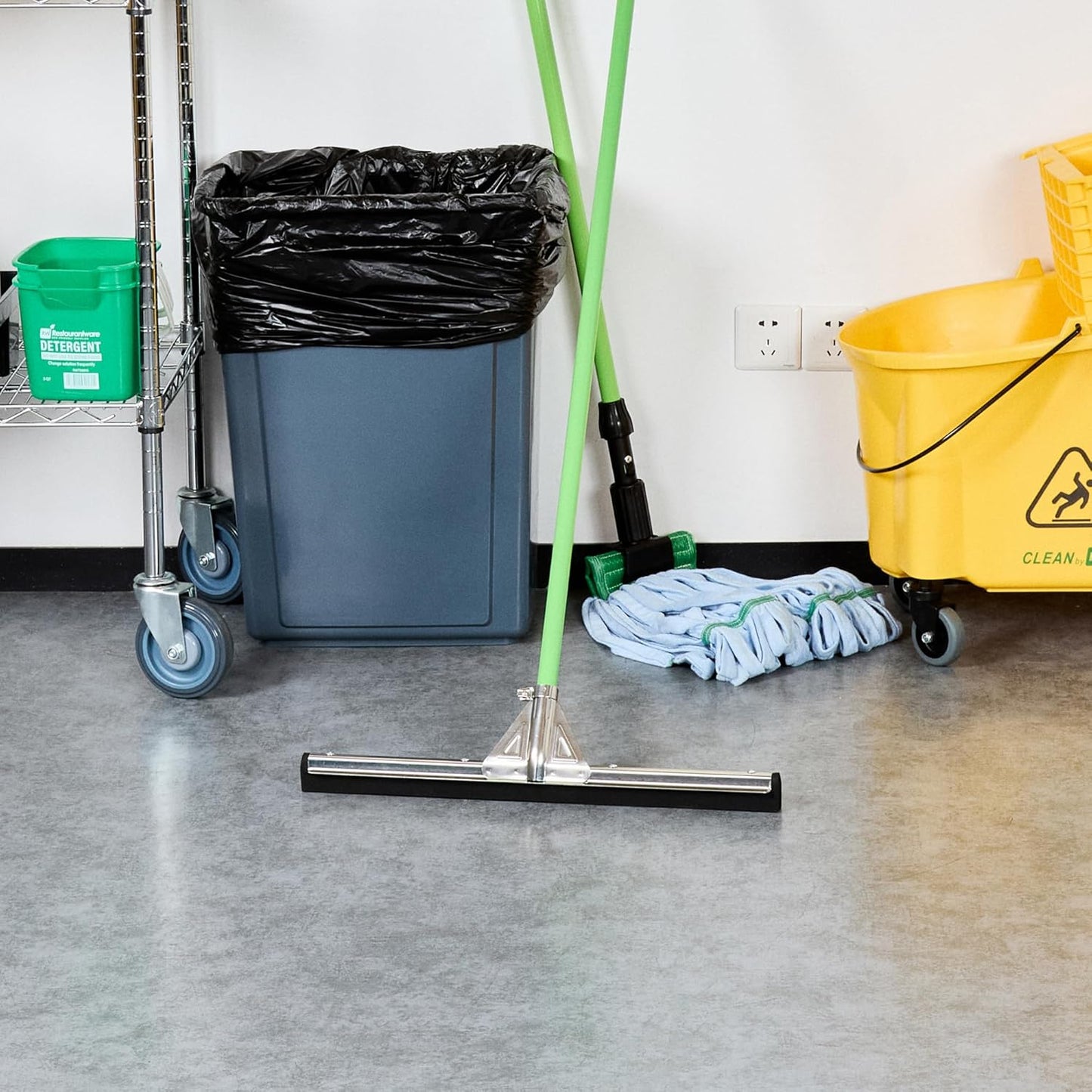 Restaurantware-SQUEEGEE ONLY: Clean Tek Professional 29.92 Inch Floor Squeegee, 1 Broom With Double Rubber Blade - Handle Sold Separately, Heavy-Duty, Steel Wiper For Concrete Floor