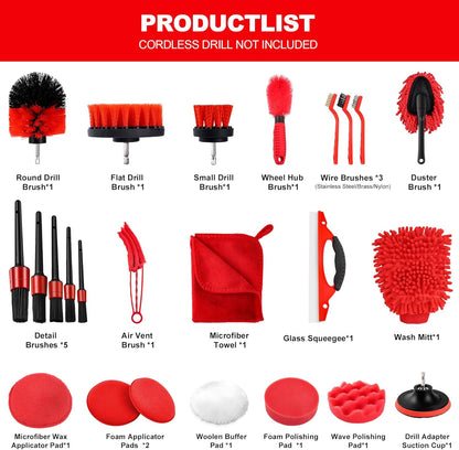 10Pcs Interior Detailing Brush Set, Car Vent & Dashboard Cleaner Kit with Microfiber Towel, Storage Bag (10PCS)