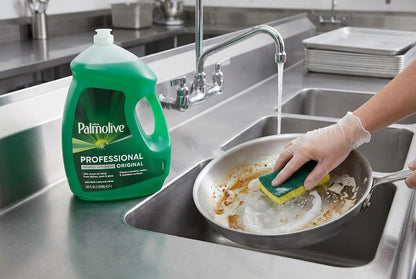 Palmolive Ultra Professional Original Degreaser Dish Soap Refill, 145 Fl Oz, bundled with Heavy Duty Scotch Brite Sponge