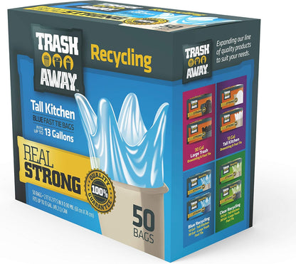 Heavy Duty Clear Recycling Bags | Tall & Strong Bags for Home & Kitchen - (30 Ct, 30 Gallons) Large Trash Bags Paper, Plastic & Aluminum | Thick Recycle Bin Bags (Clear)