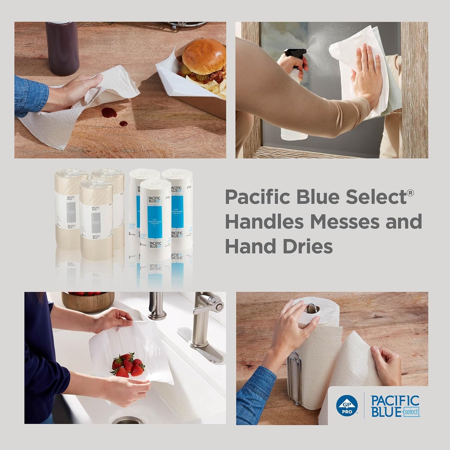 Georgia-Pacific Pacific Blue Select 2-Ply Perforated Roll Paper Towel, White, 85 Sheets Per Roll, 30 Rolls Per Case, 27385