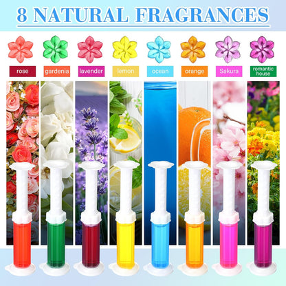 6 Pcs Toilet Gels 84 Count 1 Kind Flower Stamp Bowl Gel Scent Toilet Stain Removal Cleaner Air Freshener Flower Stamps Pack for Bathtubs Bathroom