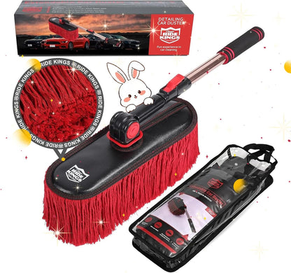 Car Duster Exterior Scratch Free,Soft Car Brush Kit for Truck,SUV,RV and Motorcycle,Wax Cotton Hair,Dusters with Extendable Handle,Duster for Cleaning,Dust Pollen Removing,No Lint