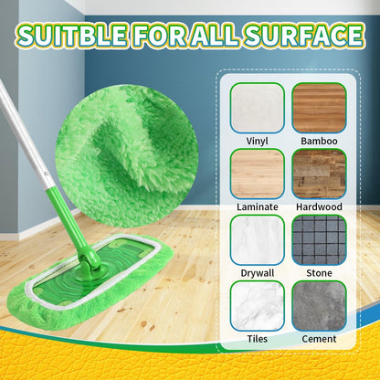 AmaVins 5 Pack Reusable Microfiber Mop Pads Compatible with Swiffer Sweeper Mop, Wet and Dry Flat mop Cover, Washable Mop Pads for Surface/Hardwood Floor Cleaning (Mop is Not Included)