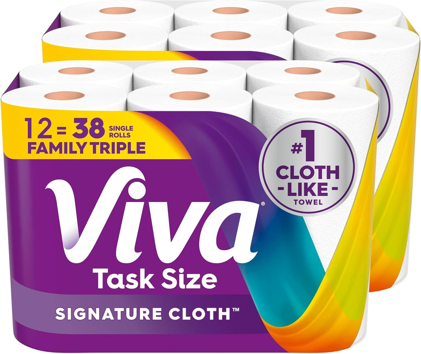 Viva Signature Cloth Paper Towels, Task Size, 8 Family Triple Rolls, 141 Sheets per Roll (Packaging May Vary)