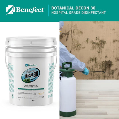 Benefect Botanical Decon 30 Disinfectant Cleaner, 4 oz. Spray Bottle, Light Lemon & Thyme Scent, Hospital Grade Disinfectant, Kills Over 99.99% of Germs, Safe for Food-Contact Surfaces (Pack of 4)