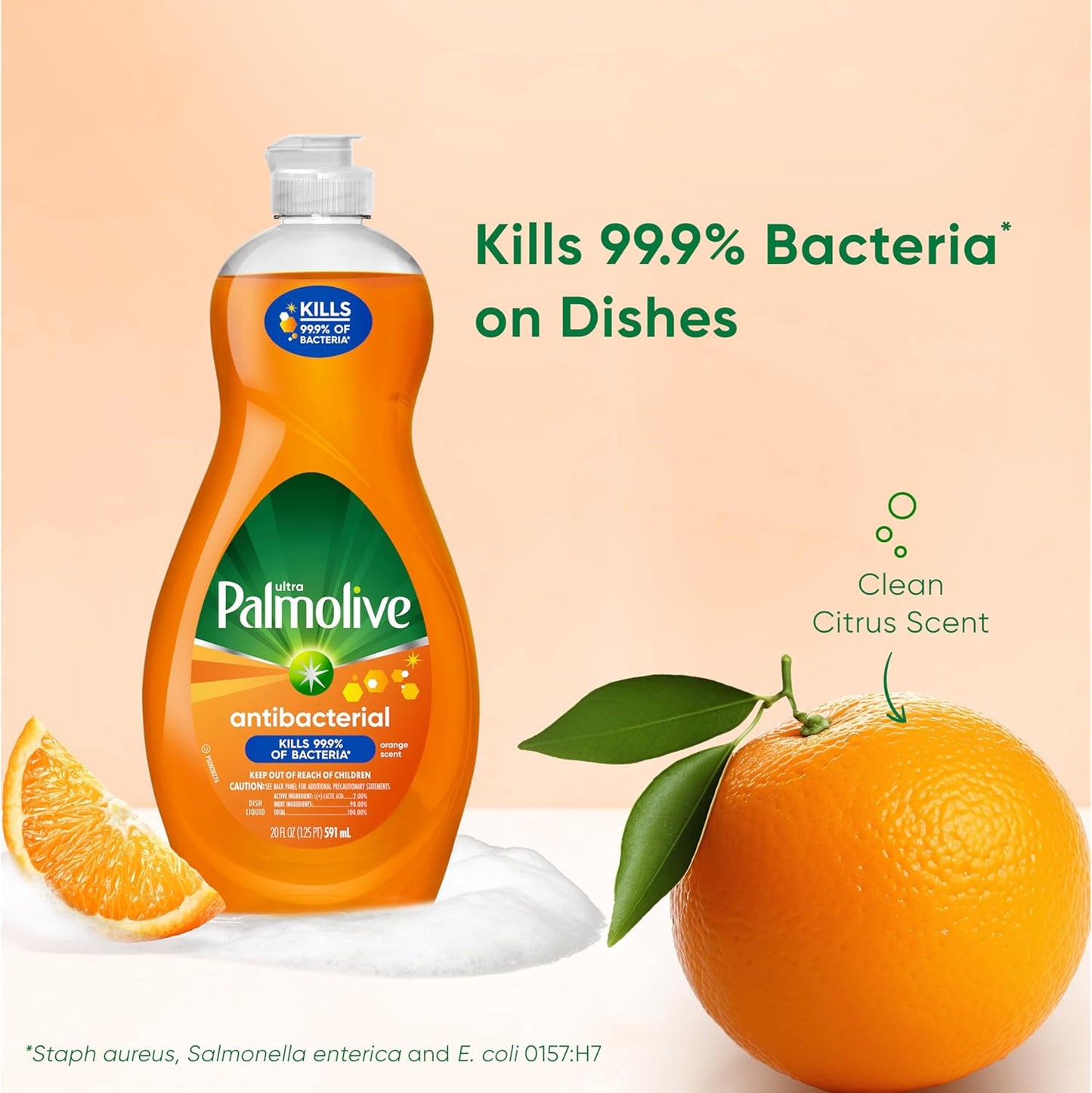 Palmolive Ultra Dish Liquid, Orange, Antibacterial, 32.5 Fl Oz (Pack of 1)