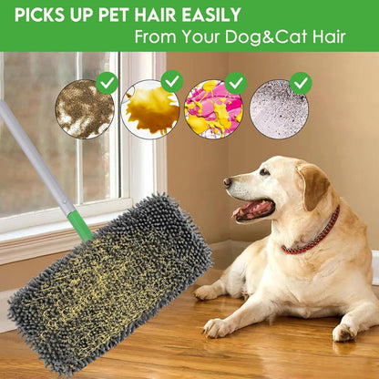Reusable Microfiber Mop Pads Compatible with Swiffer Sweeper- 4 Pack Dry Sweeping Cloths & Wet Mopping Cloths - Chenille Washable Wet Pads Refill for Mopping Floors (Mop is not Included)
