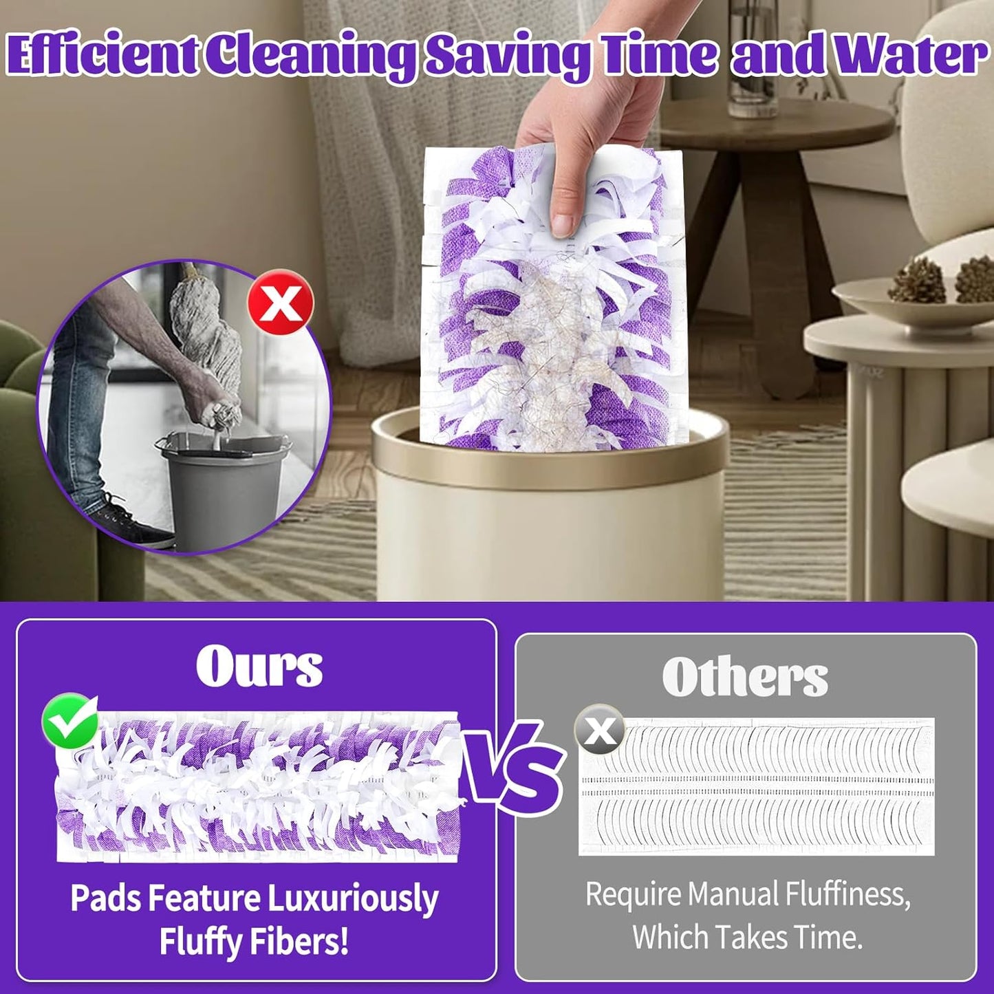 20 Pack Disposable Mop Pads Compatible with Swiffer Power Mop Pads Replacement for Swiffer Power Mop Refills, Multi-Surface Mopping Pad Refills, Wet Pads Refill for Floor Cleaning