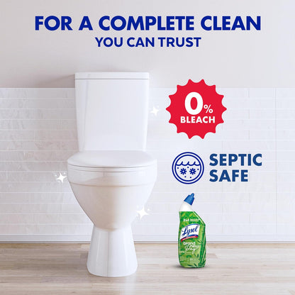 Lysol Toilet Bowl Cleaner Clinging Gel, Cleaning, Disinfecting, and Stain Removal, Bleach Free Bathroom Cleaning Supplies, Bamboo Scent, 24 fl oz. (2 Pack)