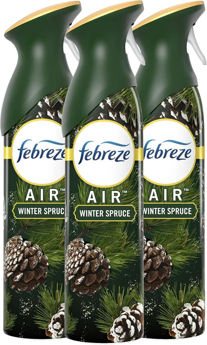 Febreze Air Mist Air Freshener Spray, Odor-Fighting Room Spray, Air Fresheners for Home and Bathroom and Kitchen, Aerosol Can, Mountain Scent, Purple, 8.8oz (Pack of 3)