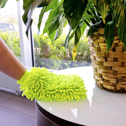 Tribello Libman Microfiber Dusting Mitt – Dual-Sided Dusting Glove with Elastic Cuff, Polishing & Dusting Microfiber Fingers, Reusable & Machine-Washable, 10.5” x 7” – Traps Dust, Dirt & Allergens