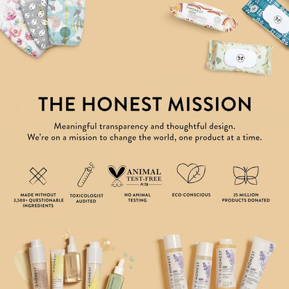 The Honest Company Hypoallergenic Multi-Use Baby Wipes for Sensitive Baby Skin, Rose Blossom, 60 Count