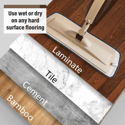 Mops for Floor Cleaning Wet Spray Mop with 14 oz Refillable Bottle and 2 Washable Microfiber Pads Home or Commercial Use Dry Wet Flat Mop for Hardwood Laminate Wood Ceramic