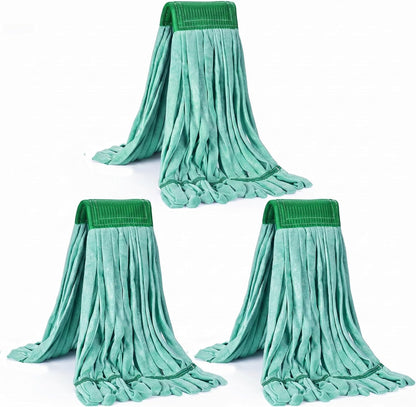 Matthew Cleaning Microfiber Tube Mop(Meduim,Blue,3Pack) Heavy Duty Mop Head Replacement,Excellent Absorbency,Premium launderability,Reusable,Loop end for Home,Commercial&Industrial Use