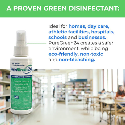 Safe & Effective Disinfectant. Kills Deadly Germs including RSV COVID-19 Norovirus MRSA Staph 2026 flu Bird flu Contains no toxic chemicals odorless child & pet safe 1 4oz spray bottle