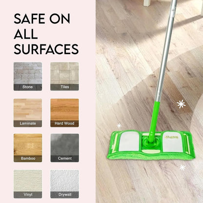 Reusable Pads Compatible with Swiffer Sweeper Mops - Washable Microfiber Mop Pad Refills by Turbo - 12 Inch Floor Cleaning Mop Head Pads Work Wet and Dry - 2 Pack